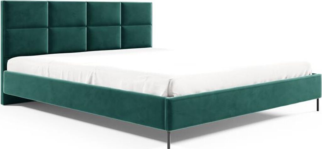 BETTSO Polsterbett WIKI / grün / schwarze Beine / R38 / 120x200