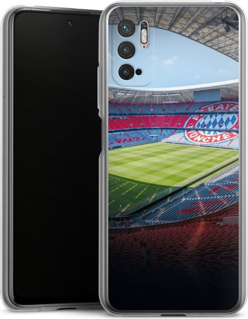 DeinDesign Handyhülle für Xiaomi Redmi Note 10 5G Silikon Hülle Case Smartphone Schutzhülle FC Bayern München FCB Stadion