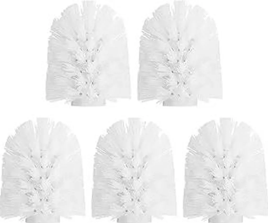Set 5 Testine di Ricambio Spazzola WC Bianca con Attacco a Vite 15mm