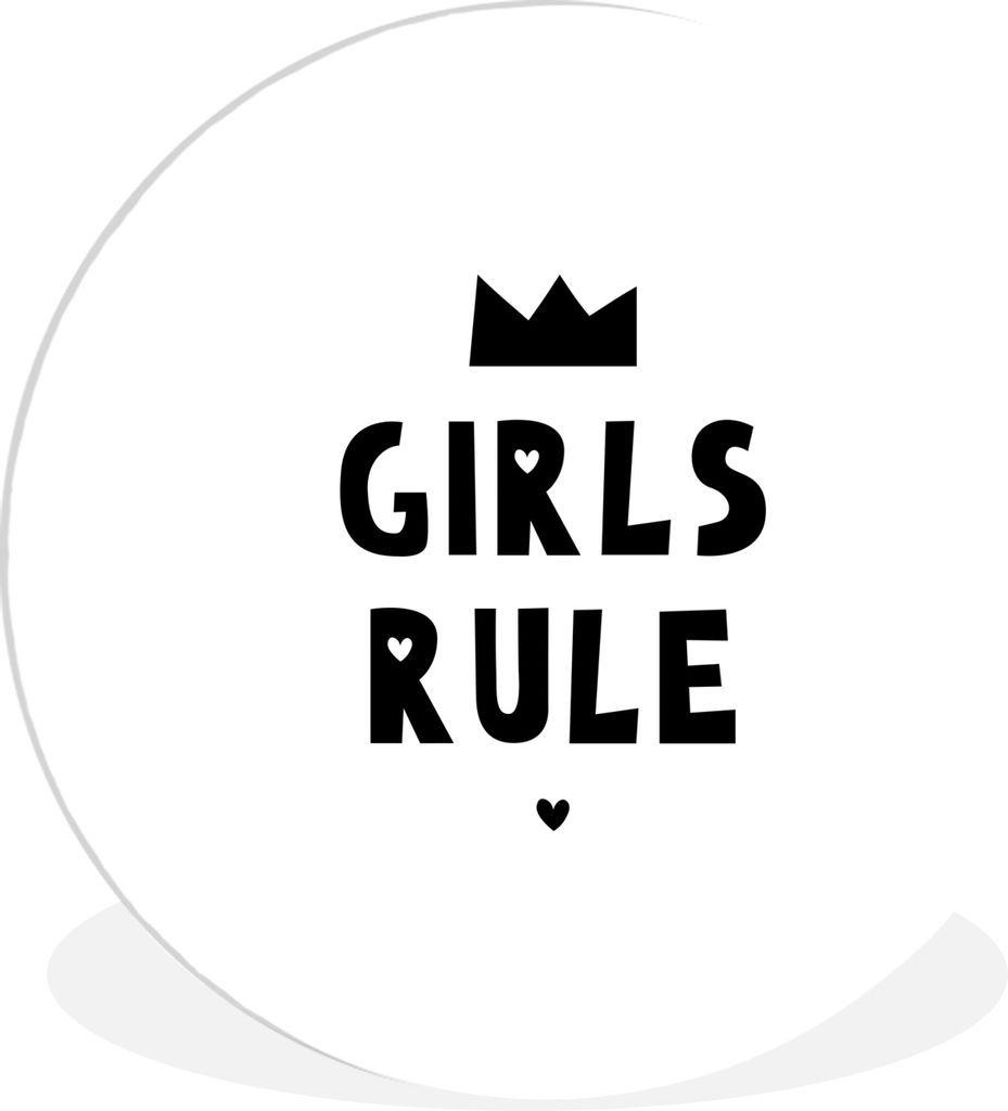 MuchoWow Rundes Wandbild - Runde Bilder Zitate - Kinder - Mädchen - Mädchen regieren - Sprichwörter Ø 30 cm Kreis Wanddekoration Kunststoff -...