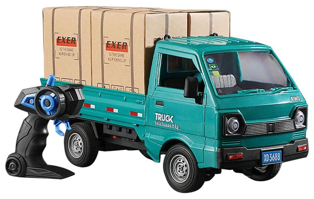1/16 Ferngesteuertes Transportauto, 2,4 GHz Ferngesteuertes Spruehfahrzeug, Ferngesteuerter LKW fuer Kinder und Erwachsene, Heckabteil, Transport v...