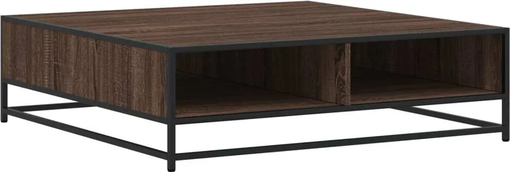 SYFAX™ Tavolino Quadrato 100x100 Rovere Marrone | Eleganza Metallo