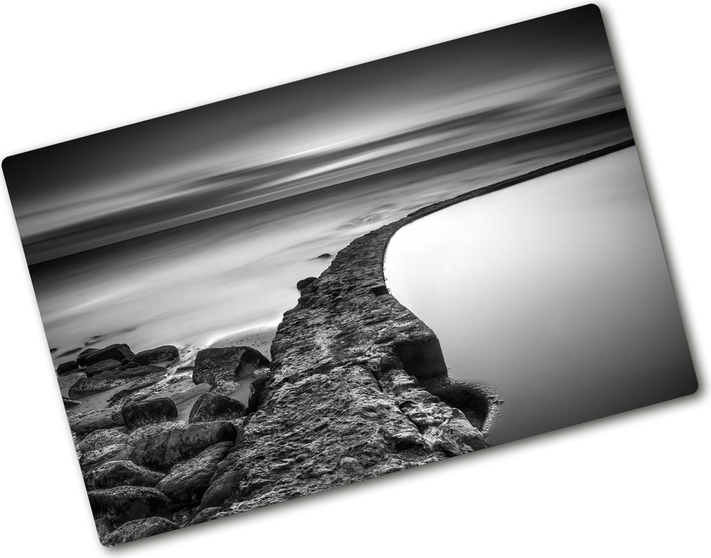 Tulup Glas Herdabdeckplatte - 80x52 cm - Glaskeramikkochfeld-Abdeckung Spritzschutz Glasabdeckplatte - Einteilig - Landschaften - Ein Kiesstrand - ...
