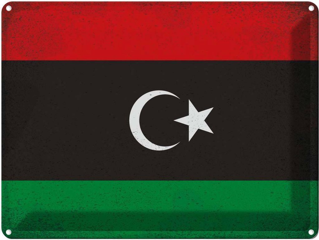 vianmo Blechschild 30x40 cm Libyen Libya Flagge Fahne Wappen