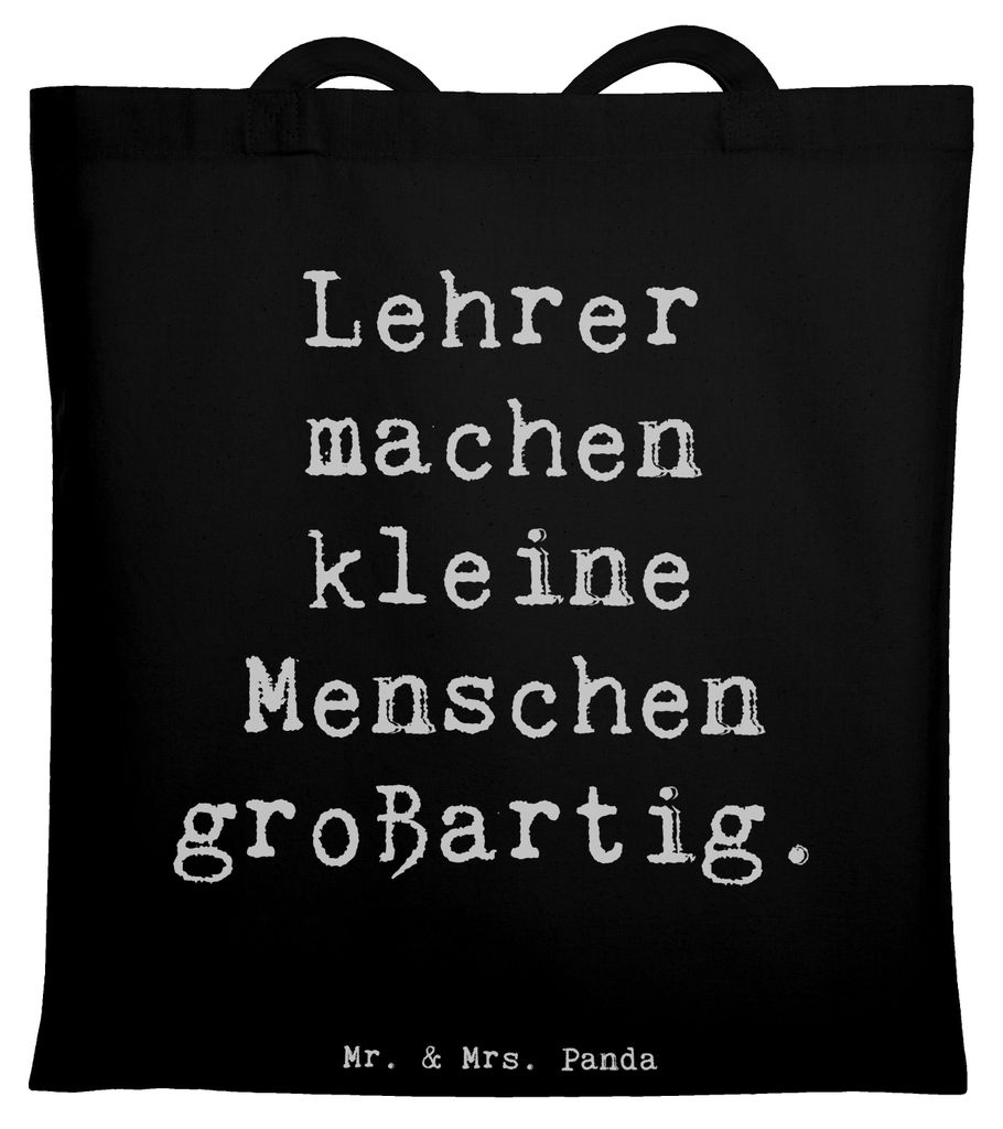 Mr. & Mrs. Panda Tote Bag Spruch Lehrer Großartig - Schwarz - Geschenk, liebevoll handgefertigt, Tasche, Unitasche, Bedanken, Beutel, Danke sagen,...