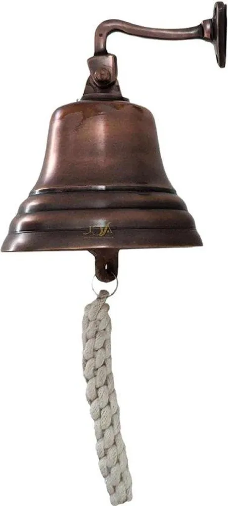 Horloge murale nautique : cloche en cuivre et boule design - Long 127 cm