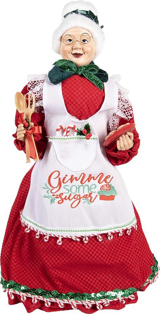 Clayre & Eef Weihnachtsfigur 45 cm Rot Textil