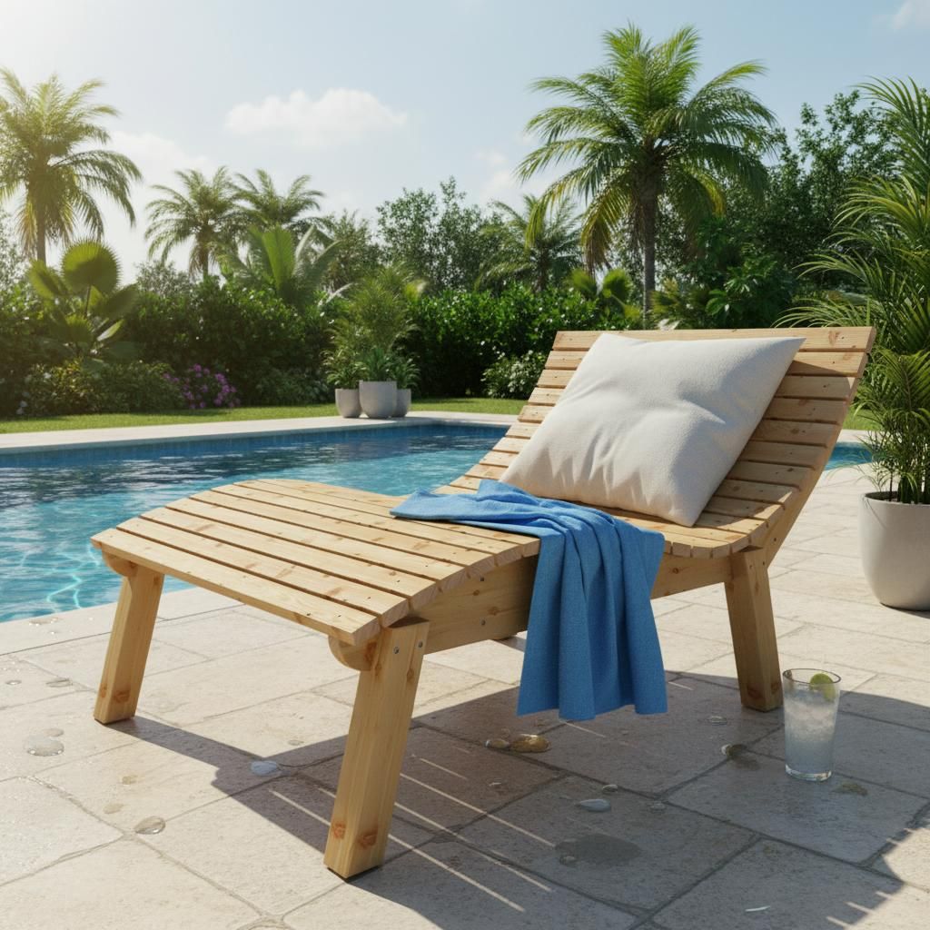 Gartenliege Relaxliege "Liege-Franzi" (Lärche) Breite 140cm Einstiegshöhe 60cm mit Füßen