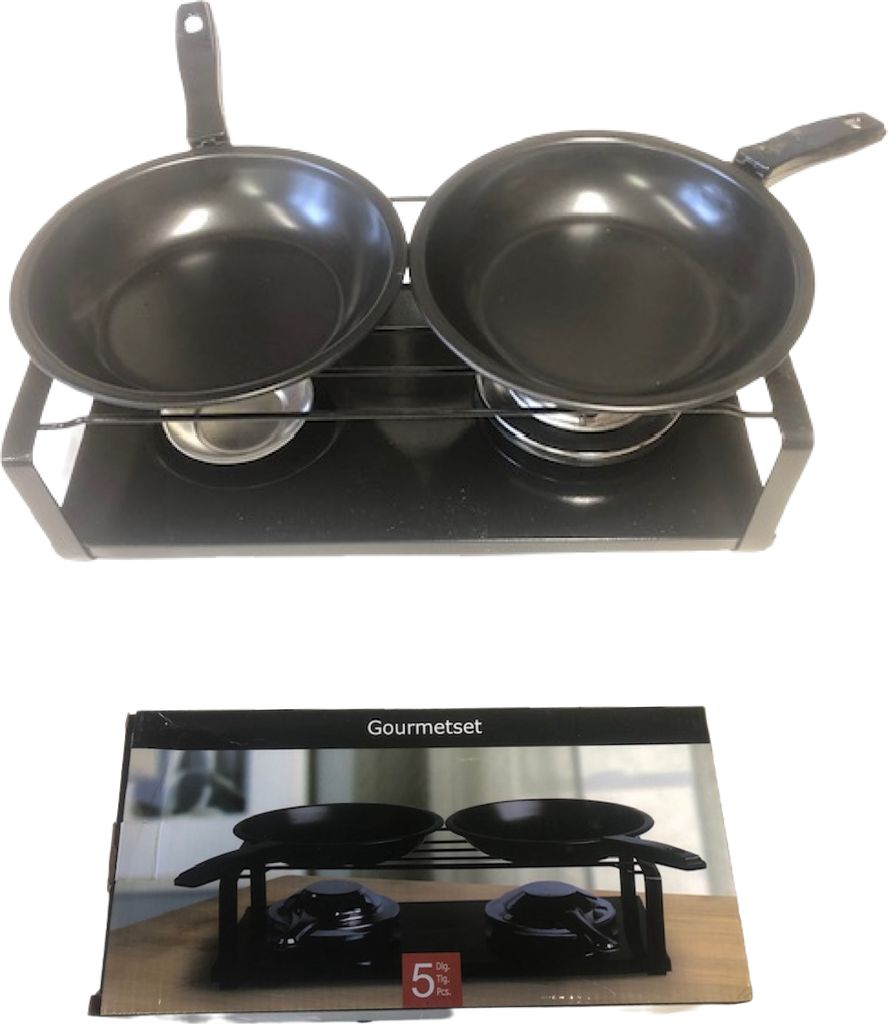 Gourmet Set 2 Bratpfannen 2 Einstellbare Brenner