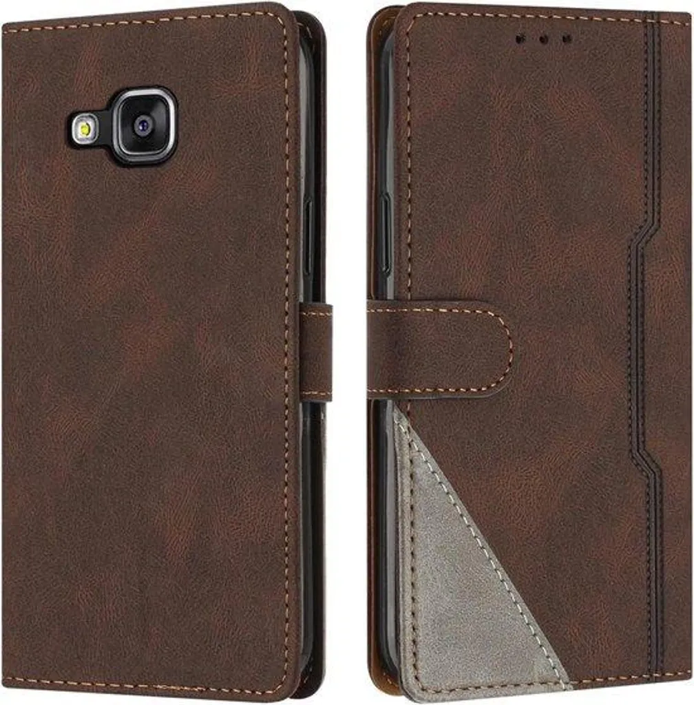 Coque Galaxy A3 2016 Marron avec Fermeture Aimantée et Support de Lecture