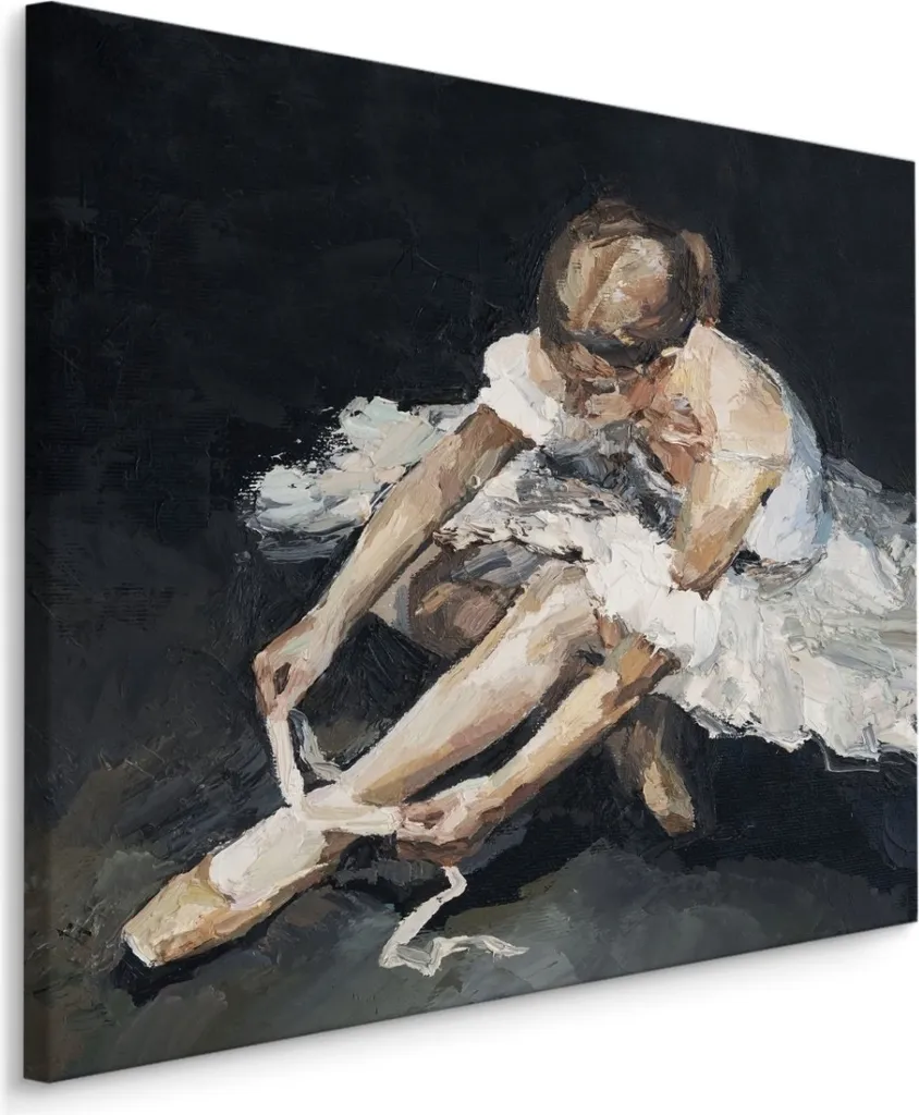 Quadro Danza Ballerina su Tela 90x90 - Arte Murale Emozione Pura
