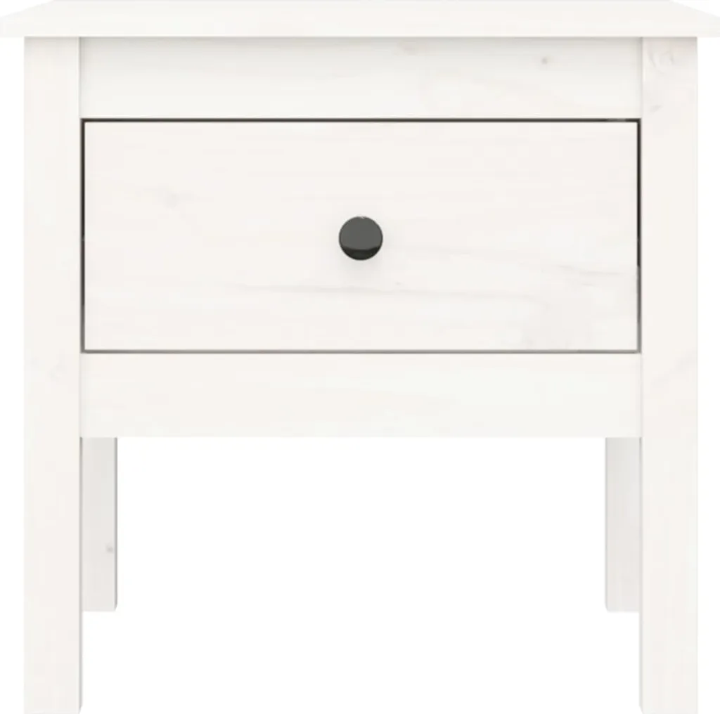 Tables d'appoint Blanches en Pin Massif 50x50 cm - Design Durable - 9