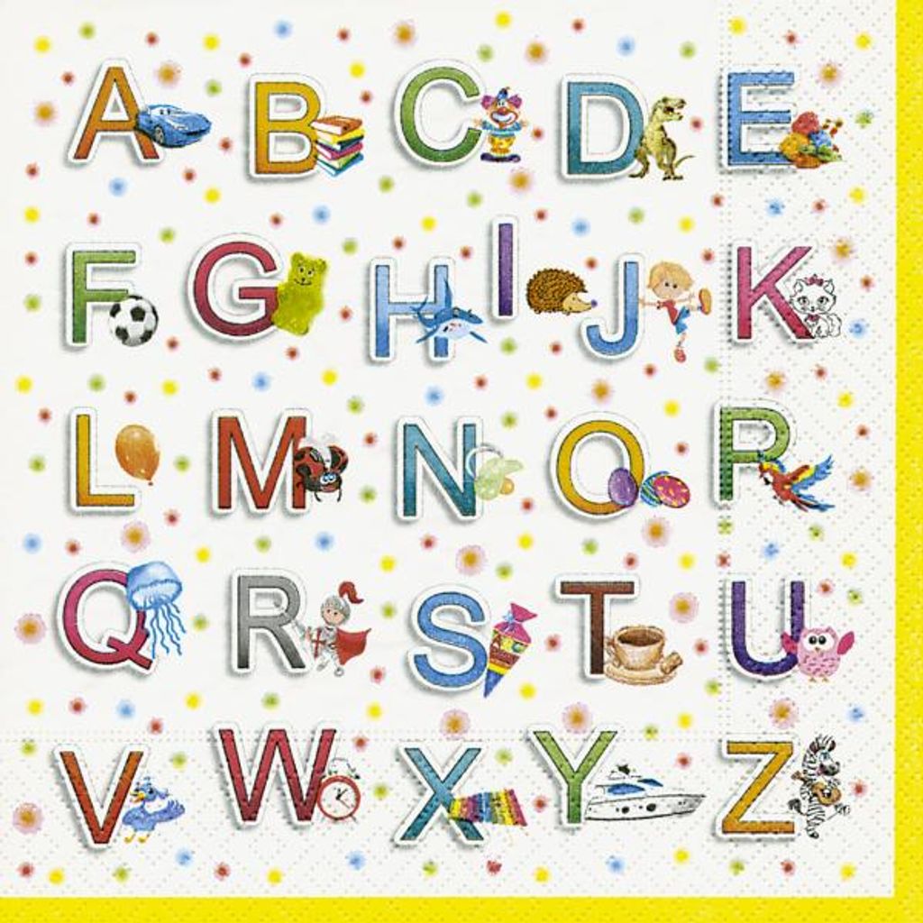 20 Servietten Schule From A to Z