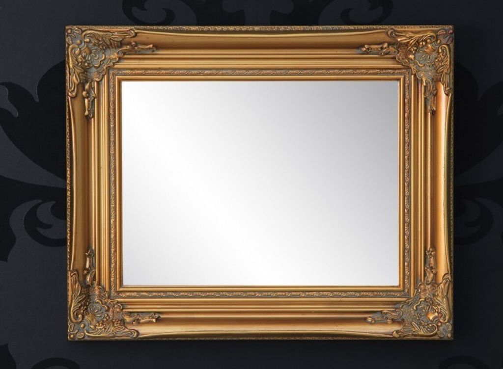Handgefertigter Barock Wandspiegel Gold Antik, Höhe 55 cm, Breite 45 cm, Tiefe 4 cm - Edel & Prunkvoll