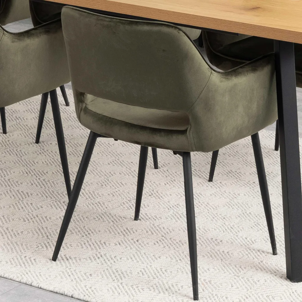 Chaise Ranja velours vert : confort lombaire et assise stable - 20