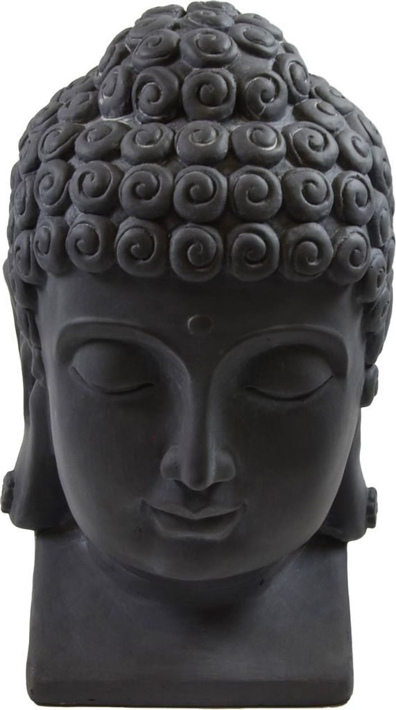 B&S Buddha Kopf groß H 40 cm Steinfigur Garten Deko Figur Skulptur Feng Shui