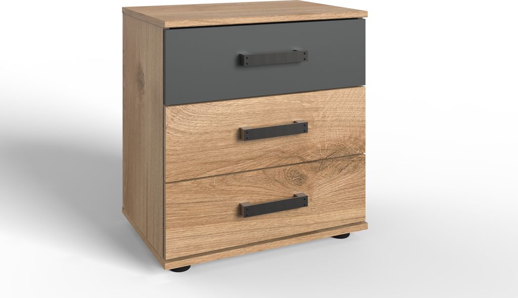 Nachtschrank >Stockholm I< (B/H/T: 52x58x38 cm) in braun - 52x58x38cm (BxHxT)