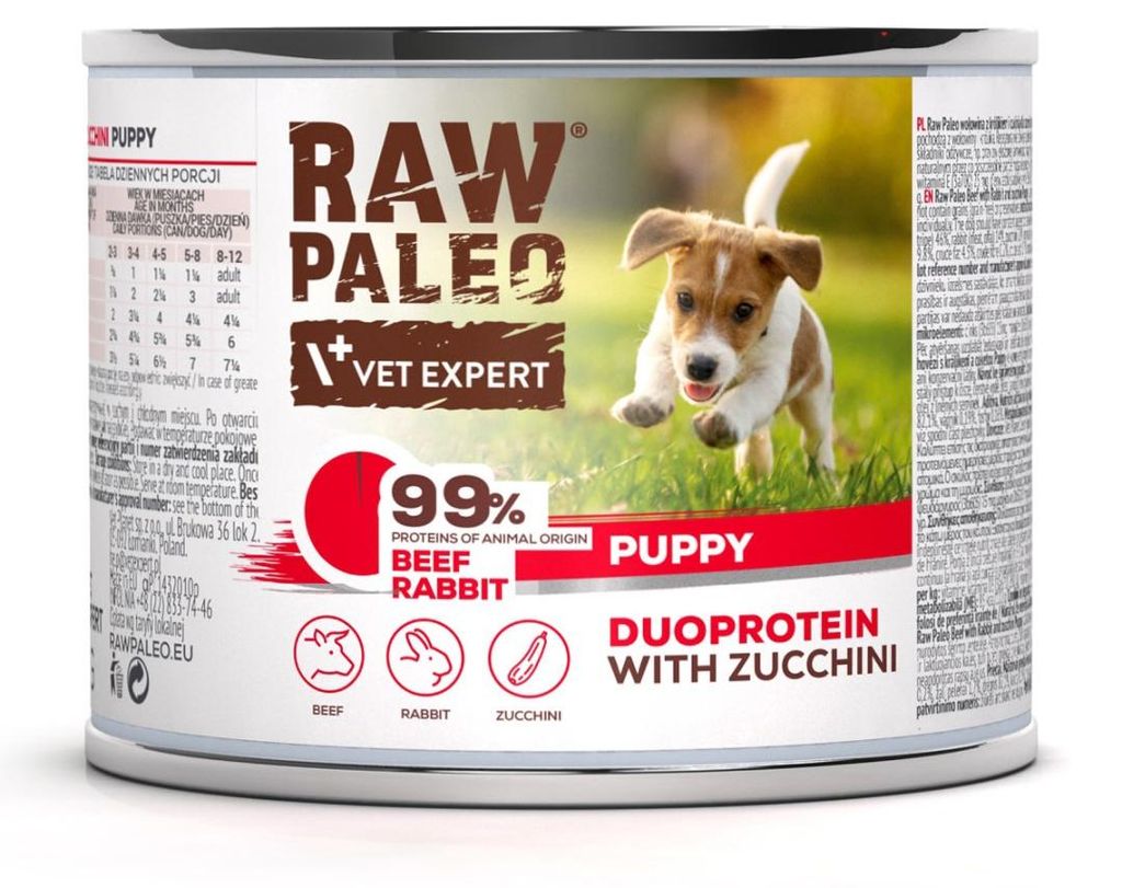 Mokra karma Raw Paleo Beef&Rabbit Puppy Can 200g Zdjęcie produktu 