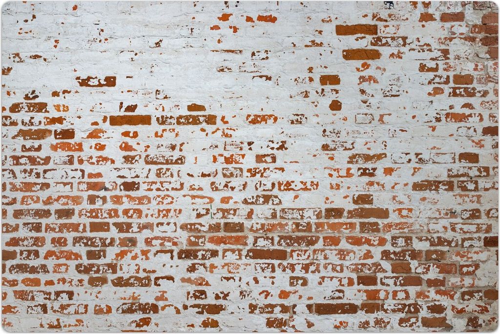 Küchenmatte 150x225 cm Vinylmatte Bodenmatte Dekoration - weißer Backstein Ziegel