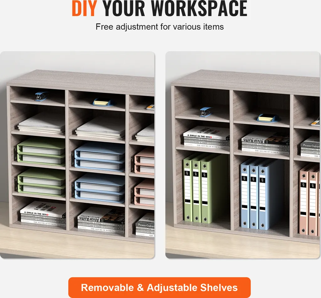 Rangement de Bureau pour Magazines et Documents A4 à 27 Compartiments - 5