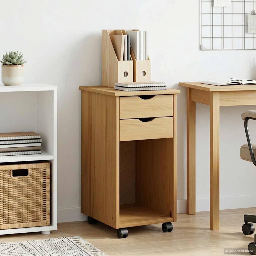 Rollschrank Honigbraun 34 x 39 x 65,5 cm Massives Kiefernholz - Kommoden DE1216