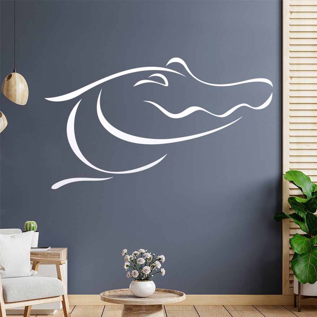 Krokodil Linien Wandtattoo in 6 Größen - Wandaufkleber Wall Sticker - Dekoration, Küche, Wohnzimmer, Schlafzimmer, Badezimmer