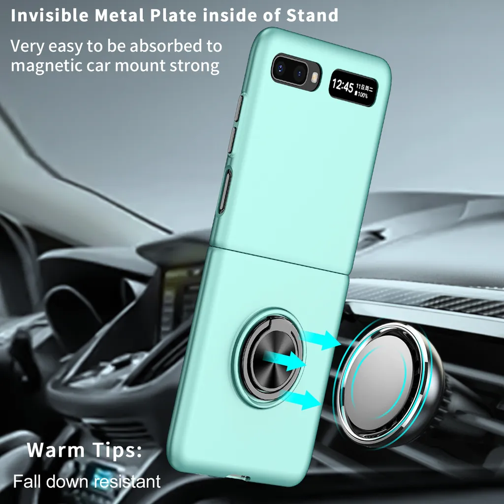 Offerta Cover Galaxy Z Flip 5G Blu con Anello - Sottile e Resistente - 3