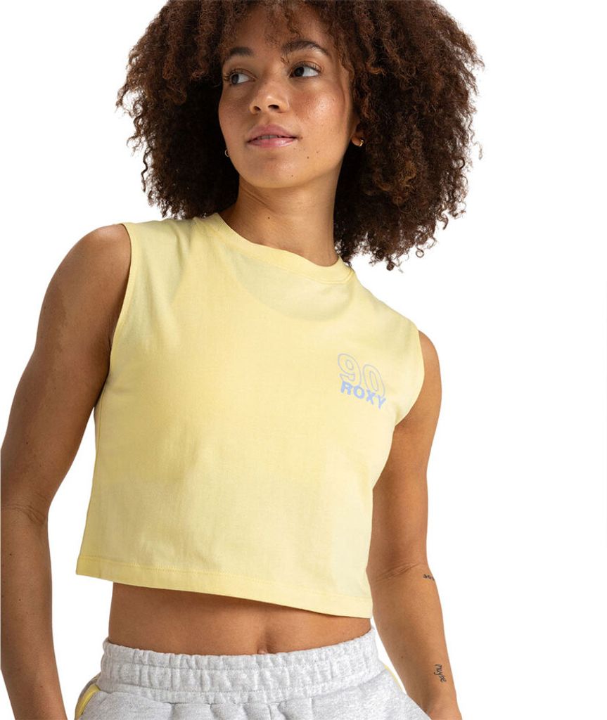 Roxy Essential Energy Boxy Ärmelloses Oberteil Gelb L Frau Gelb L