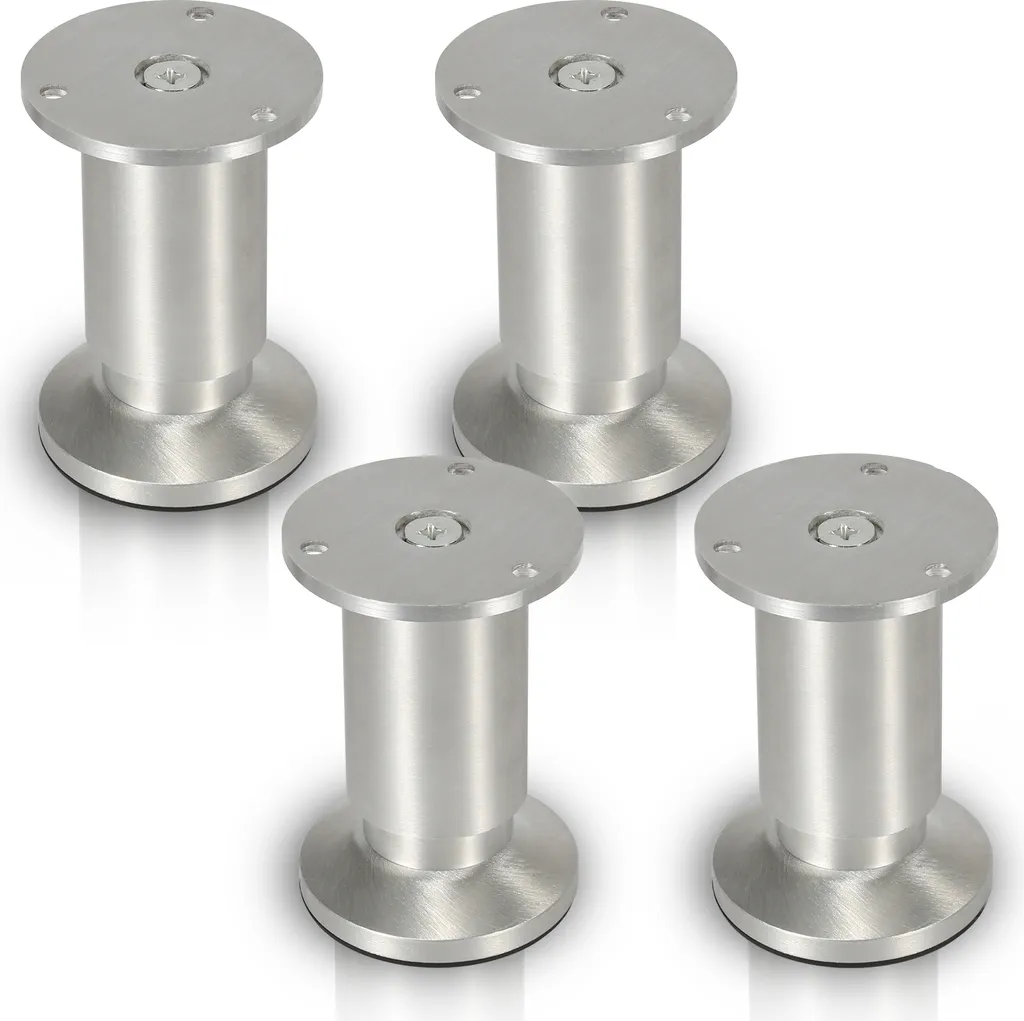 Pieds de Meuble Design en Aluminium 100mm Lot de 8 Support de Socle Gris