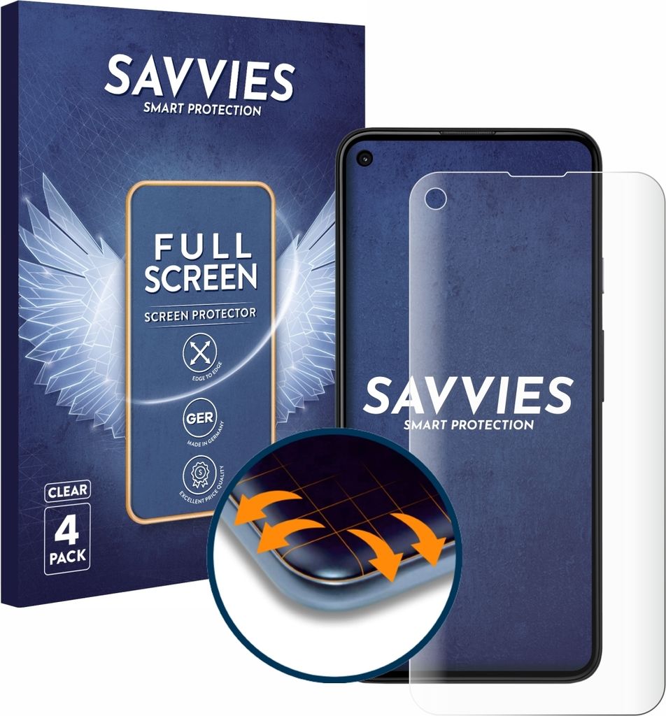 4x Savvies Fullscreen Schutzfolie für Google Pixel 4a 5G Displayschutz Folie Fullcover Klar Transparent