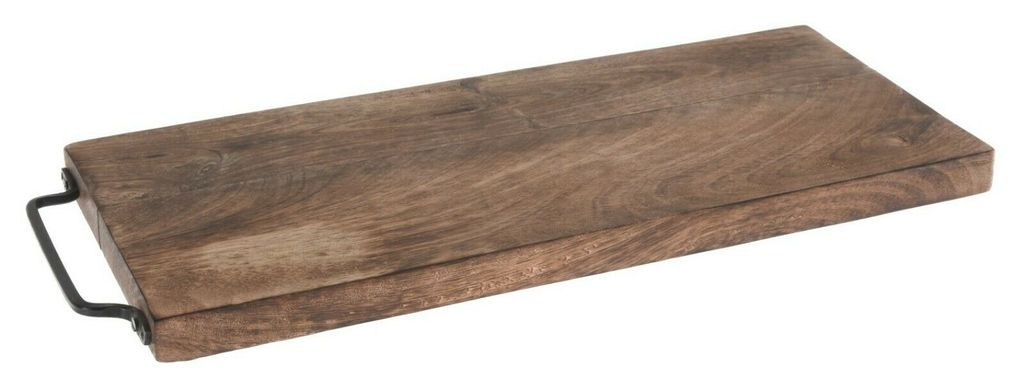 Schneidebrett 43 x 19 cm Holzbrett mit Griff Mango Brett Natur Holz Küchenbrett 