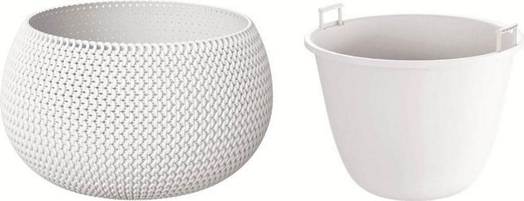 Prosperplast SPLOFY BOWL Blumentopf mit Einsatz 37 cm - Farbe: Weiß