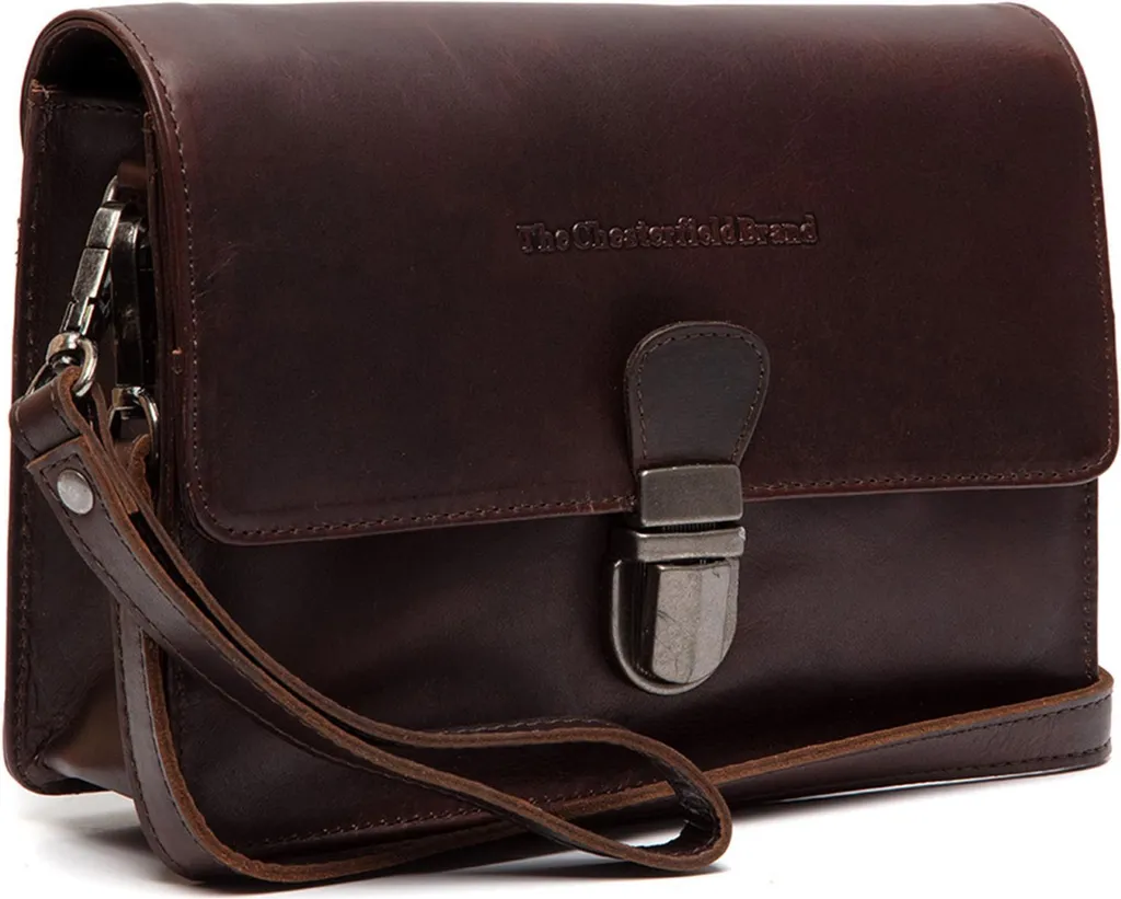 The Chesterfield Brand Lucca Borsa a Tracolla in Pelle Marrone Scuro