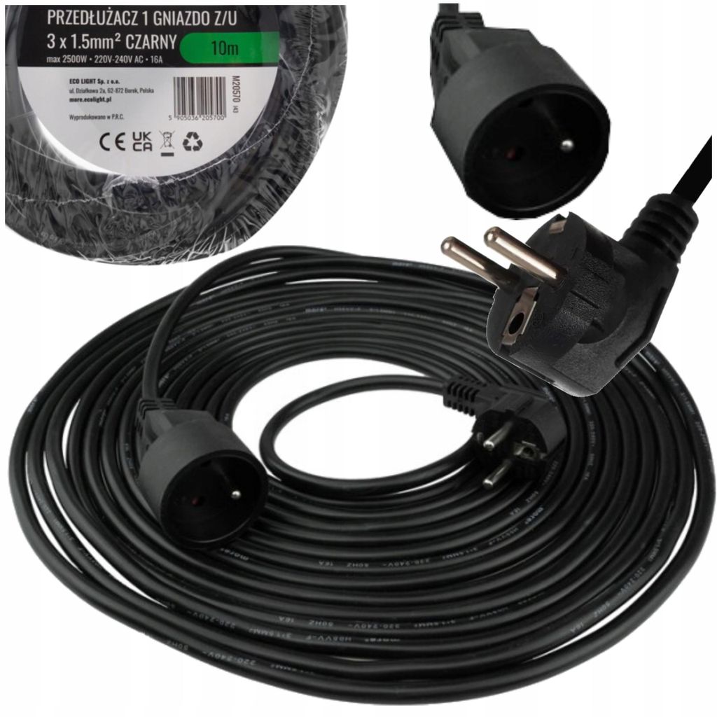 PŘEDLŮŽOVACÍ KABEL S JEDNÍM ZÁSUVKOU, ZEMNÍM KONTAKTEM, Obrázek produktu 