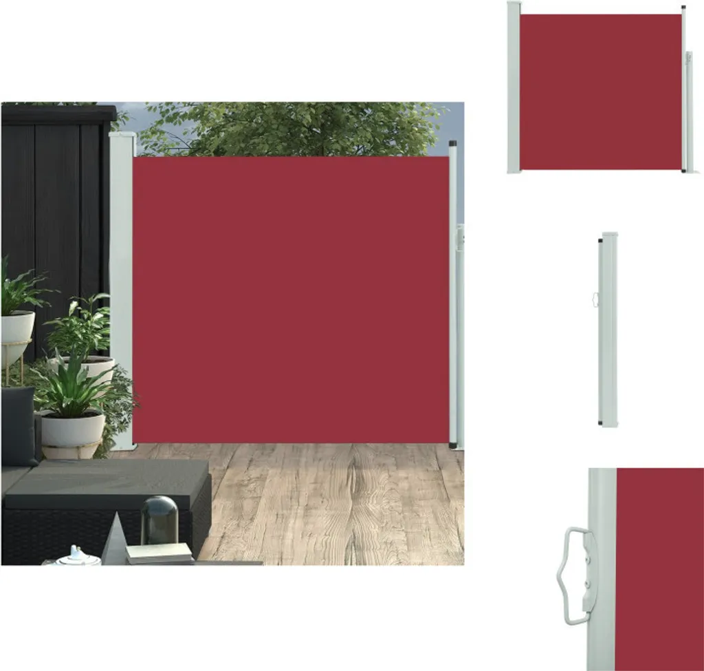 vidaXL Tenda Laterale Estensibile 170x300 cm Rosso | Privacy Terrazzo