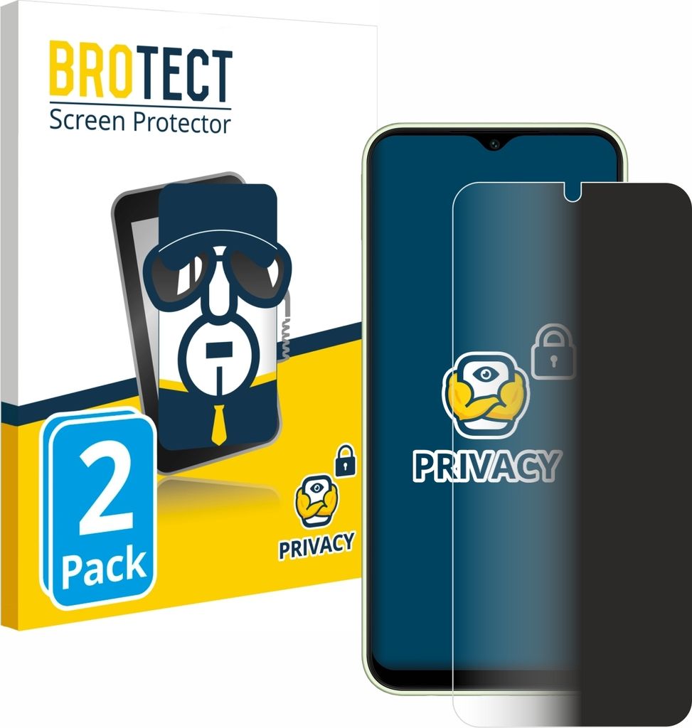 2x BROTECT Sichtschutzfolie für Samsung Galaxy A14 4G Anti-Spy Privacy Sichtschutz Blickschutz Folie Blaulicht-Schutz