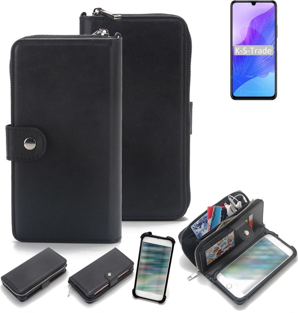 K-S-Trade 2in1 Handyhülle Schutzhülle kompatibel mit Huawei Honor 30 Lite & Portemonnee Cover Handy Hülle Case Etui Geldbörse Wallet Bookstyle