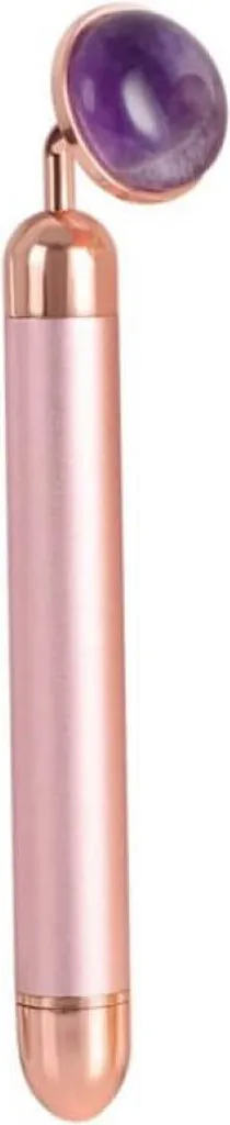 Rouleau de Massage Électrique en Améthyste Rose pour Éclat et Anti-Âge