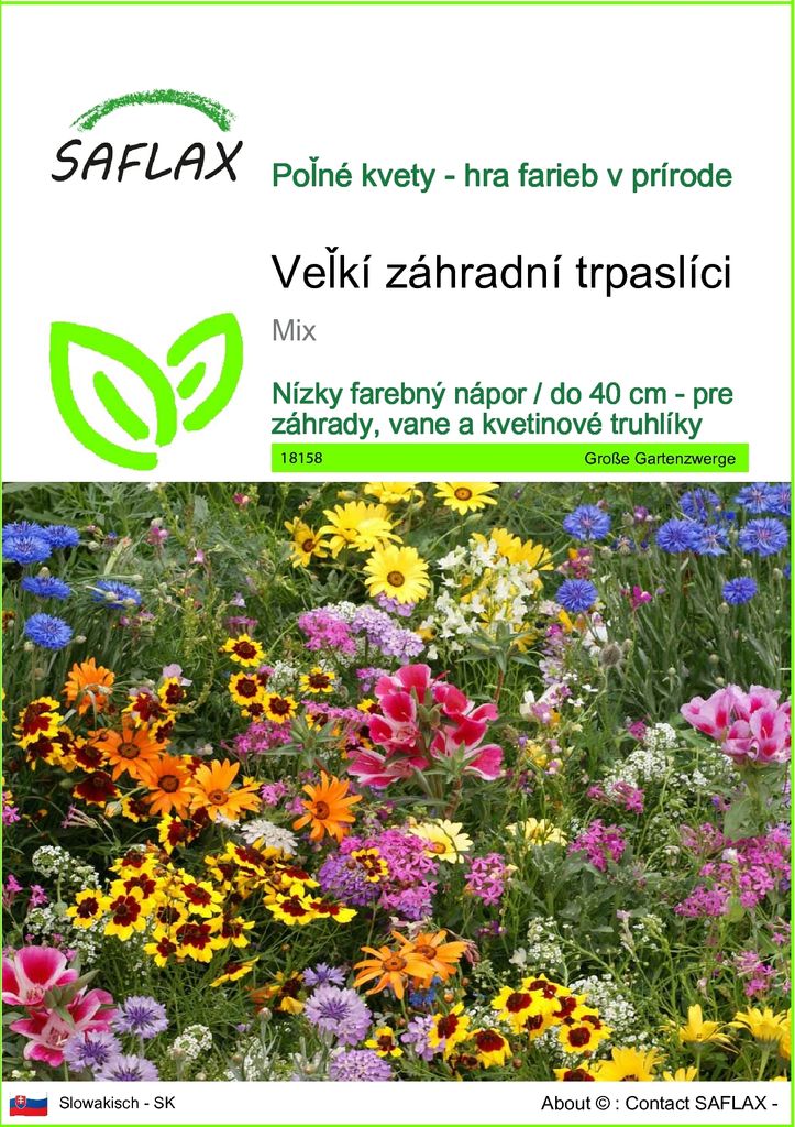 SAFLAX - Veľkí záhradní trpaslíci - Mix - 1000 Semená Obrázok produktu 