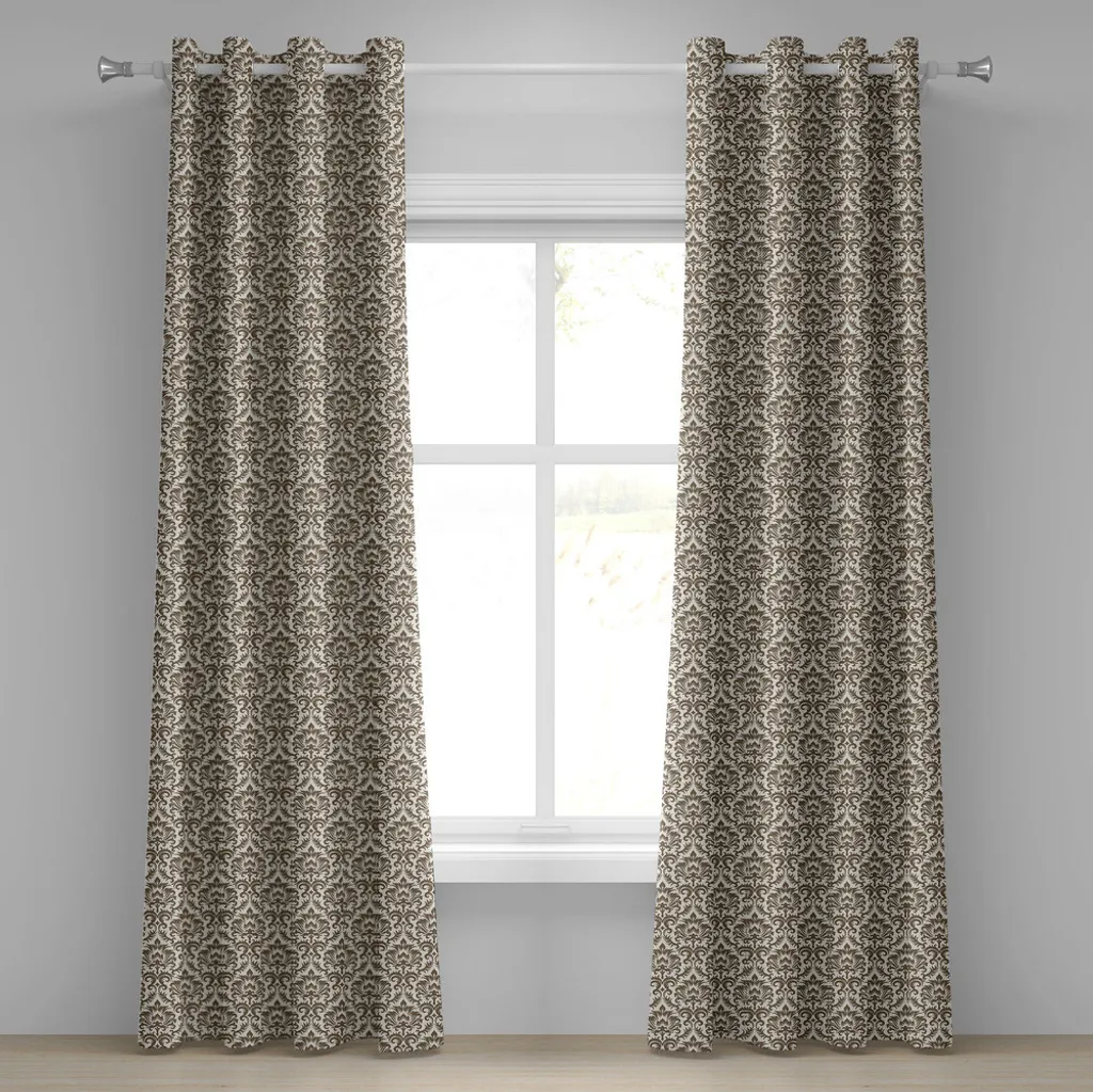 Coppia Tende Decorative ABAKUHAUS 2 Pannelli Damascate 280x175cm