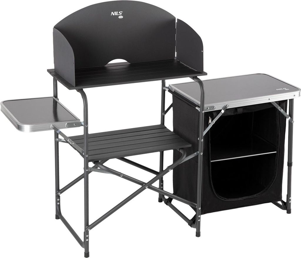 Campingschrank mit Windschutz, tragbarer Stauraum
