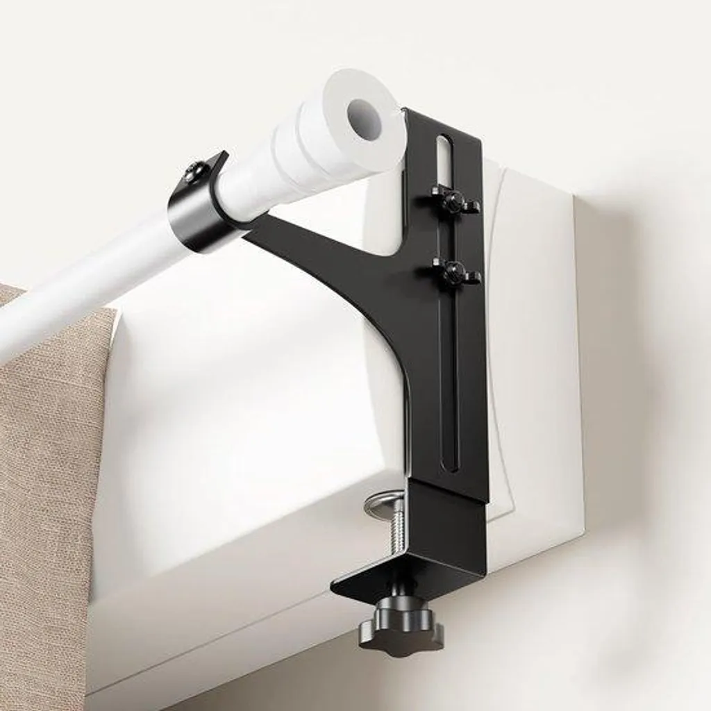 Fixation tringle à rideaux sans percer en métal noir pour la maison
