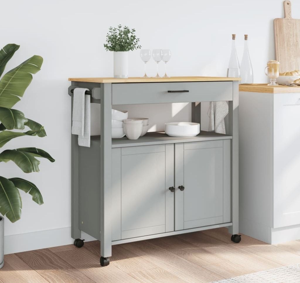 Cloris Designermöbel Küchenwagen MONZA 84x40x88,5cm Massivholz Kiefer - 2026Neu507234 - Servierwagen