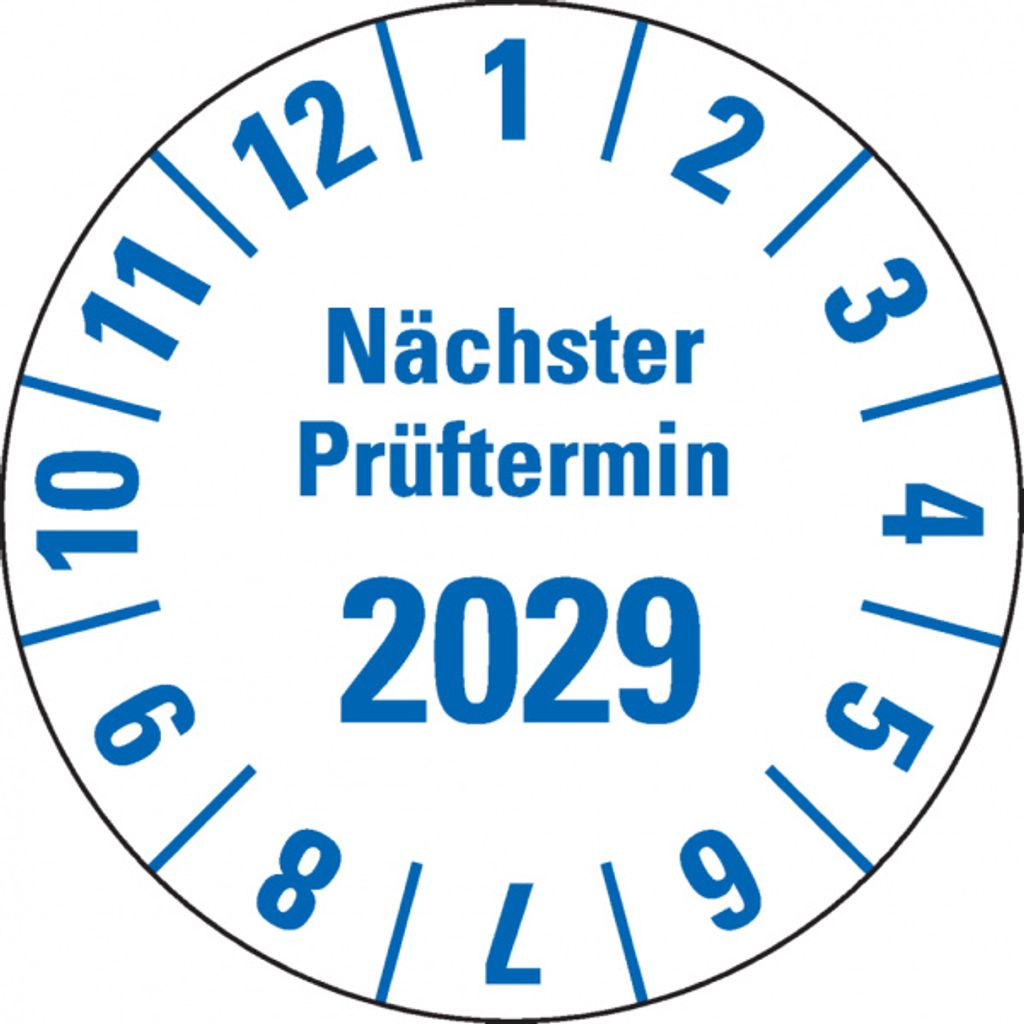 Dreifke Prüfplakette Nächster Prüftermin 2029, weiß, Folie, mit Spezialklebe...