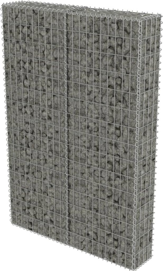 vidaXL Parete di gabbioni con copertura Acciaio zincato Immagine del prodotto 