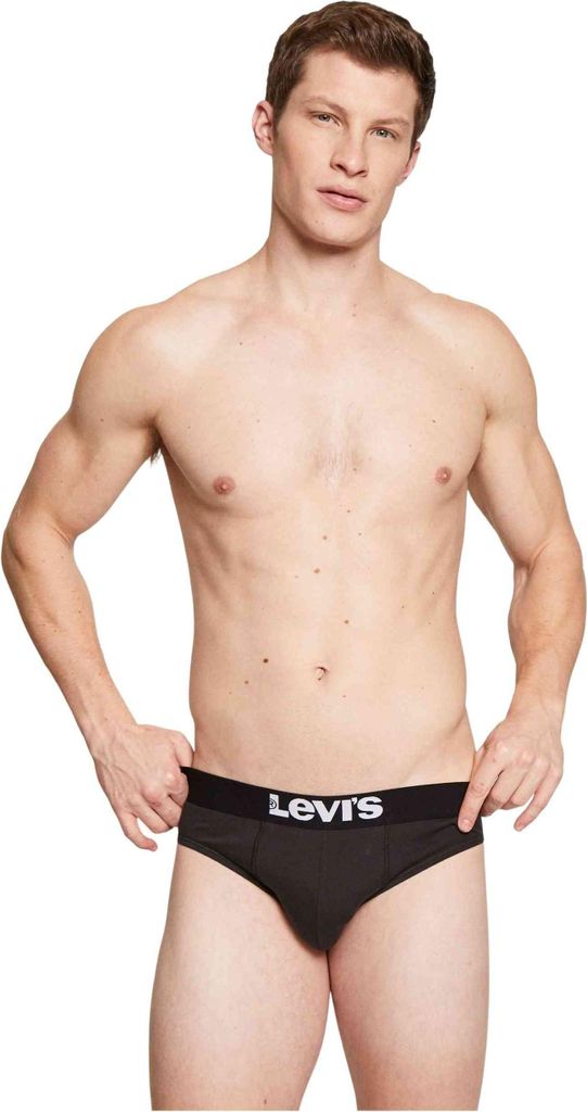 Levi's Errores de Foto LEVIS MEN SOLID BASIC BRIEF 2P in jet black color size small