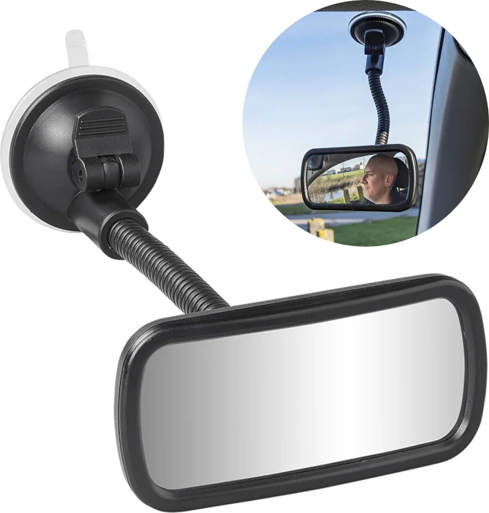 Panorama-Rückspiegel mit 12cm Flexarm - Universal Wohnwagen Caravan Spiegel