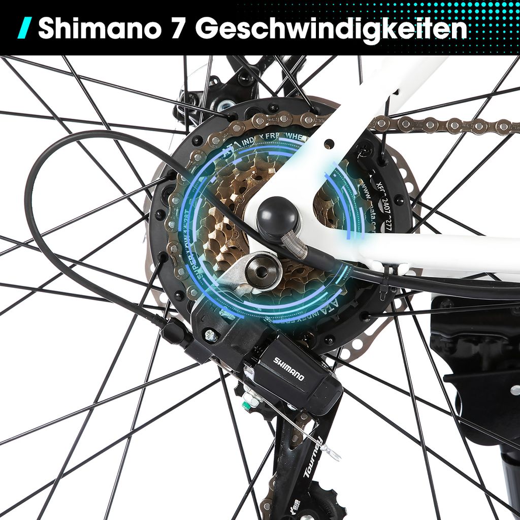 Hiland 26 Zoll Herren Damen Elektrofahrrad, 7 Gang Produktbild 4