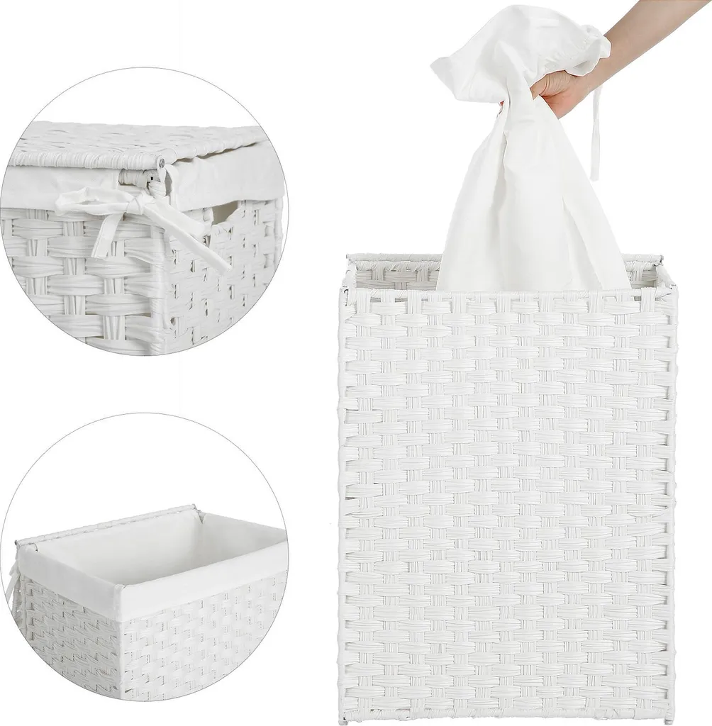 Panier à linge blanc polyrotin ventilé pour stopper les mauvaises odeurs