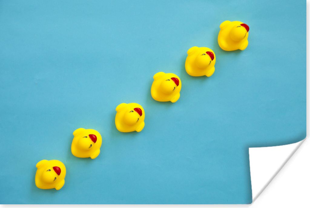 MuchoWow Poster Gummi-Enten - Blau - Gelb 180x120 cm - Fotoplakat